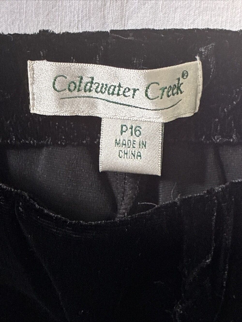 Vtg Coldwater Creek Wide Leg Velvet Pants 16P Black Side-Zip Victorian Holiday - Picture 2 of 16